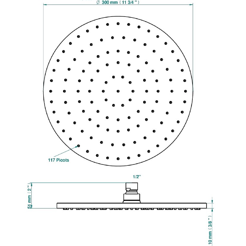 Верхний душ 30x30 THG Mandarine metal G00-F01-280EP (золотой)