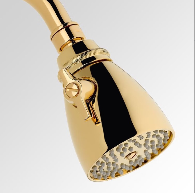 Верхний душ 7x7 см. THG Panthere Cristal clair G00-F01-288L (золотой), с регулировкой напора