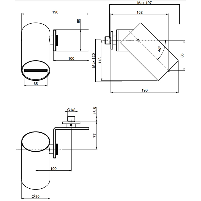 Верхний душ настенный 8см Fima Carlo Frattini Soffioni F5915CR (хром)