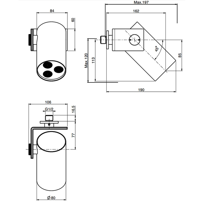 Верхний душ настенный 8см Fima Carlo Frattini Soffioni F5918CR (хром)