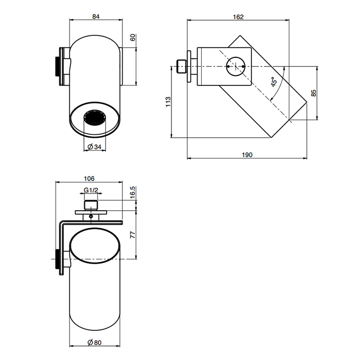 Верхний душ настенный 8см Fima Carlo Frattini Soffioni F5920CR (хром)