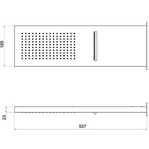 Верхний душ настенный Almar E044199.DB 53.7х16.5 (черный матовый)