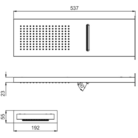 Верхний душ настенный Almar Smart-2 E044199.316 53.7х16.5 (сталь)
