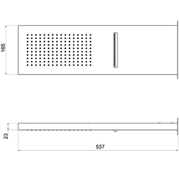 Верхний душ настенный Almar Smart Dual Flow  E044199.MS 53.7х16.5 (нержавеющая сталь)