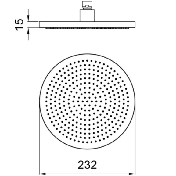 Верхний душ настенный Almar Velvet Rain E044292.GM 23.2x23.2