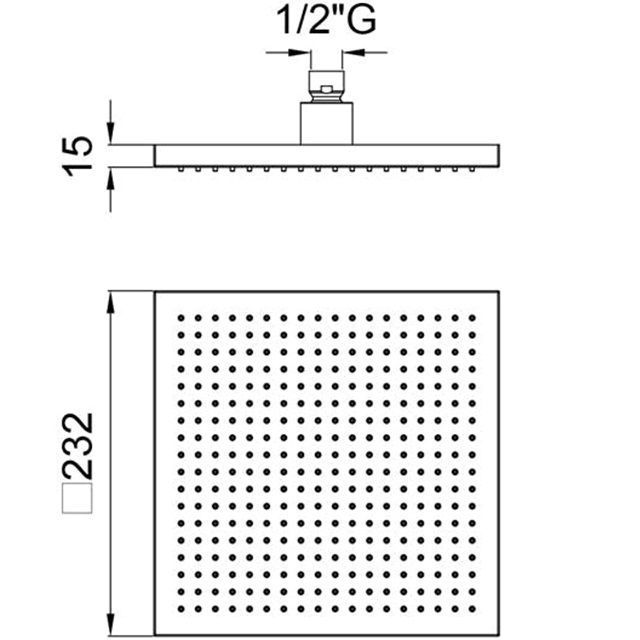 Верхний душ настенный Almar Velvet Rain E044298.NB 23.2x23.2 (никель брашированный)