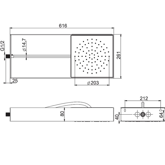 Верхний душ настенный 26.6x26.6см. Fima Carlo Frattini Wellness F2991SCR (хром, нержавеющая сталь)