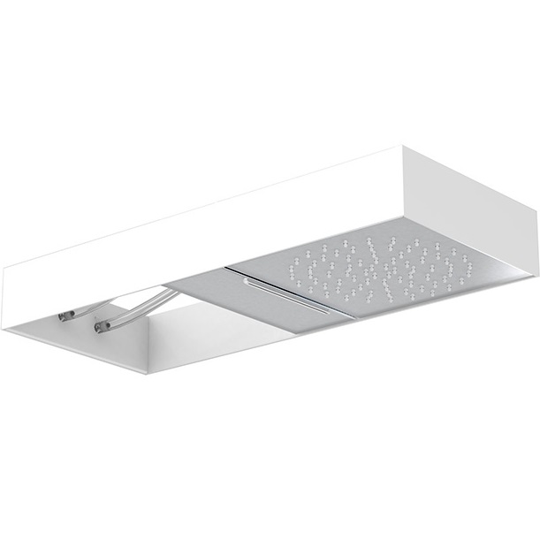 Верхний душ настенный 26.6x26.6см. Fima Carlo Frattini Wellness F2992BCR (хром, белый матовый), 2 вида струи