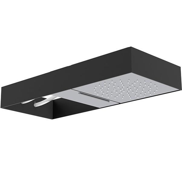 Верхний душ настенный 25.5x25.5см. Fima Carlo Frattini Wellness F2992NCR (нержавеющая сталь, черный матовый)