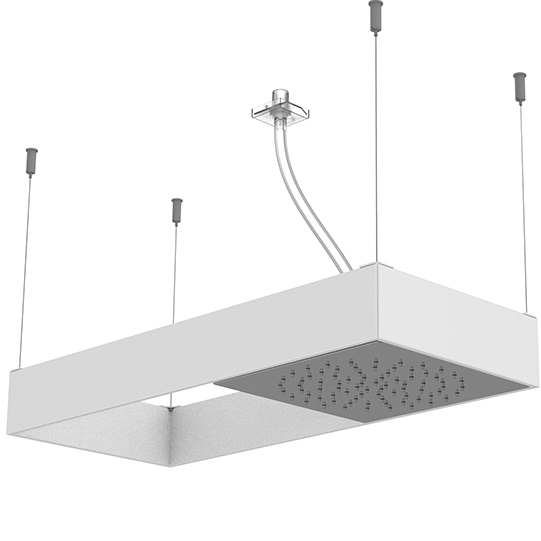 Верхний душ настенный 25.5x25.5см. Fima Carlo Frattini Wellness F2993BCR (хром, белый матовый)