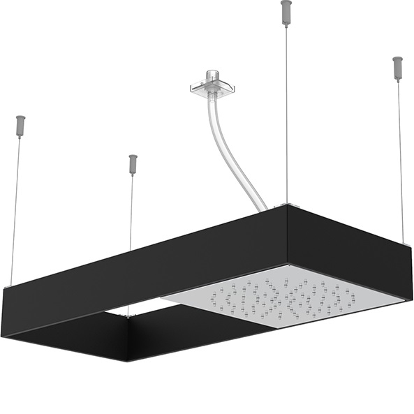 Верхний душ настенный 25.5x25.5см. Fima Carlo Frattini Wellness F2993NCR (хром, черный матовый)