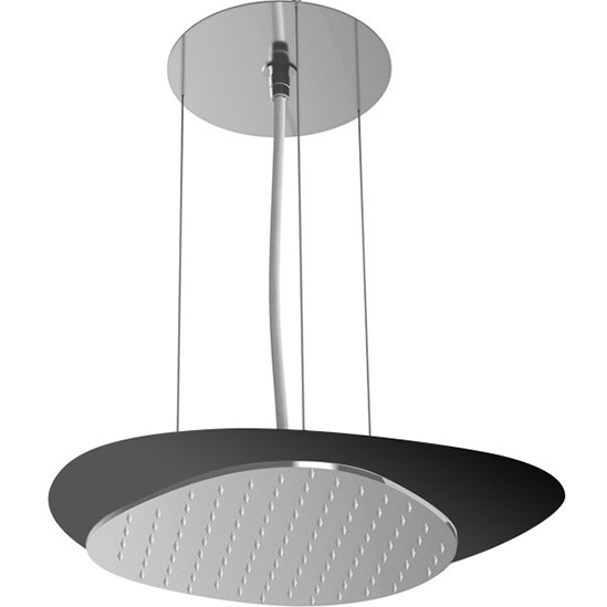 Верхний душ подвесной потолочный 33.2x36.5 см Fima Carlo Frattini Wellness Cloud F2651NCR (хром, черный матовый)