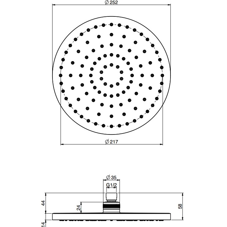 Верхний душ 25х25см Fima Carlo Frattini Soffioni F2794/2CR (хром)