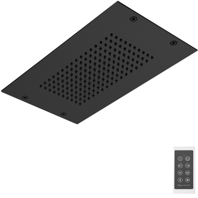 Верхний душ потолочный встраиваемый 35х20см Fima Carlo Frattini Soffioni F2825NS (черный матовый), хромотерапия