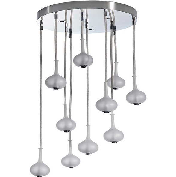 Верхний душ потолочный 50x50, 10 капсул из закалённого сатинированного стекла, 3 лампы подсветки Fima Carlo Frattini Wellness Melograno F2997CR (хром)