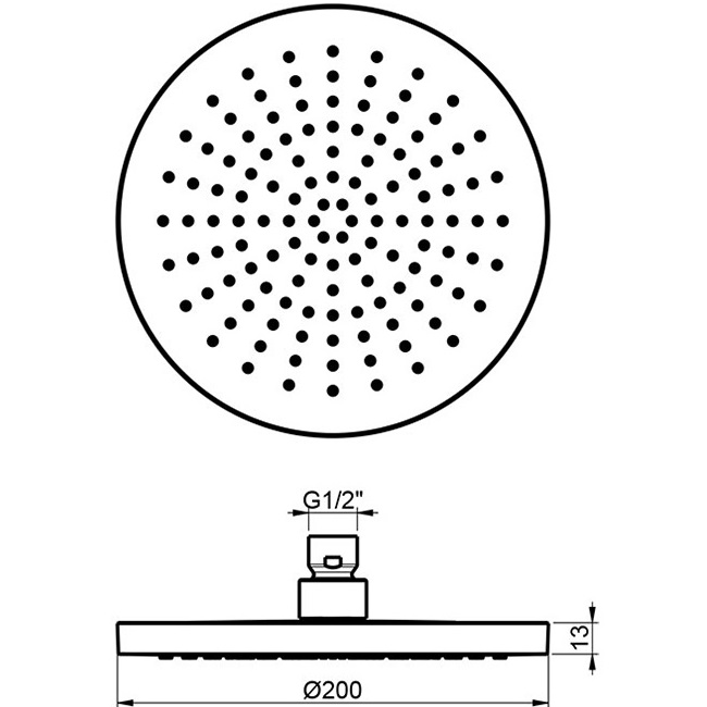 Верхний душ потолочный Almar 316 Stainless Steel E044210.316 20х20 (нержавеющая сталь брашированная)