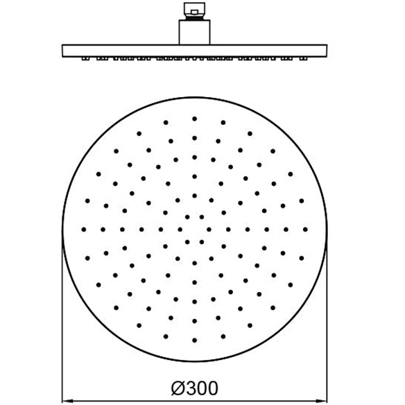 Верхний душ потолочный Almar E044040.NB 30х30 (никель брашированный)