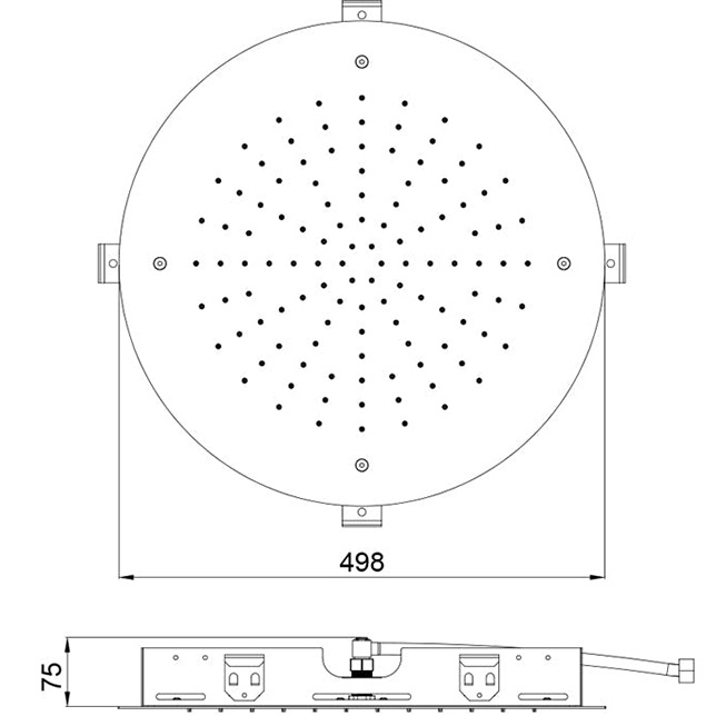 Верхний душ потолочный Almar E044047.GM 49.8х49.8 (оружейный металл брашированный PVD)