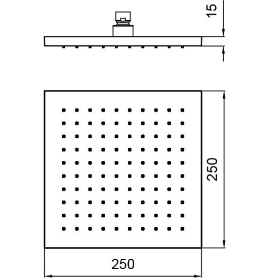 Верхний душ потолочный Almar E044229.GO 25х25 (золотой)