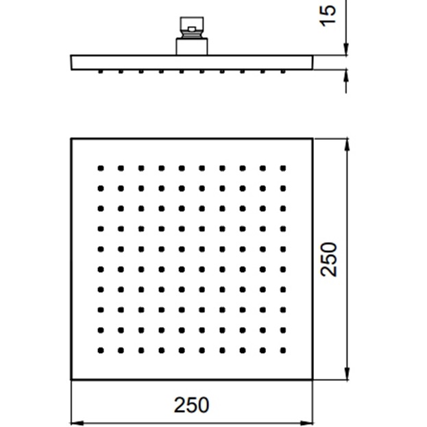 Верхний душ потолочный Almar EcoAir Square 316 E044234.316 25х25 (нержавеющая сталь)