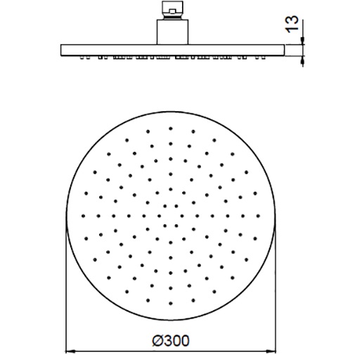 Верхний душ потолочный Almar Round E044040.CR 30х30 (хром)
