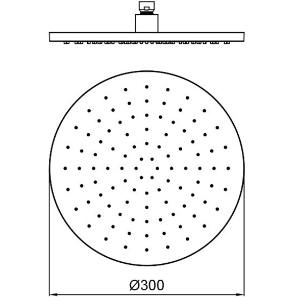 Верхний душ потолочный Almar Round E044040.MB 30х30 (черный матовый)