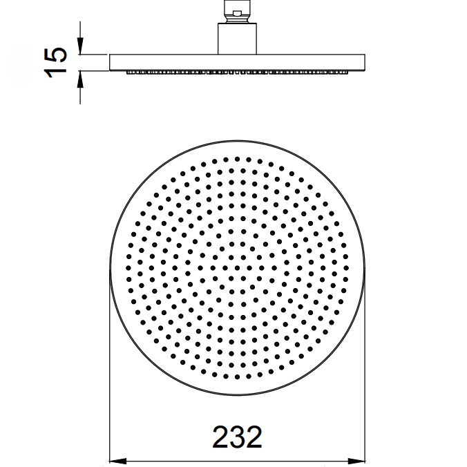 Верхний душ потолочный Almar Velvet E044292.AB 23х23 (черный металл брашированный)