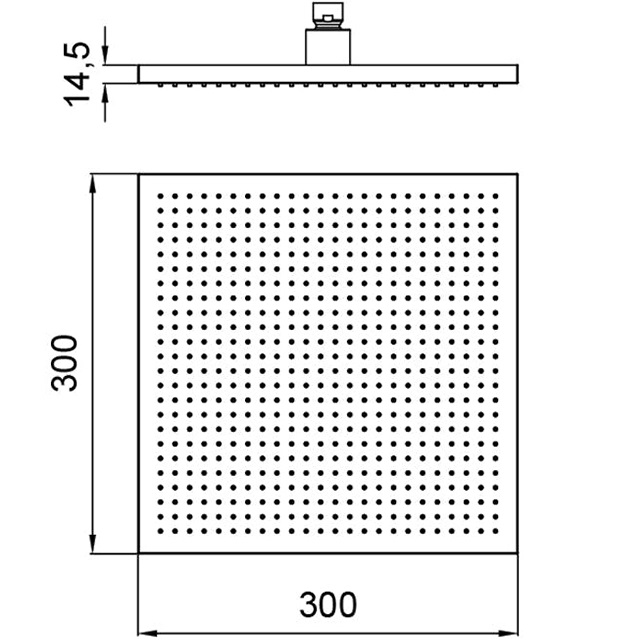 Верхний душ потолочный Almar Velvet Rain E044278.GM 30x30 (оружейный металл брашированный)