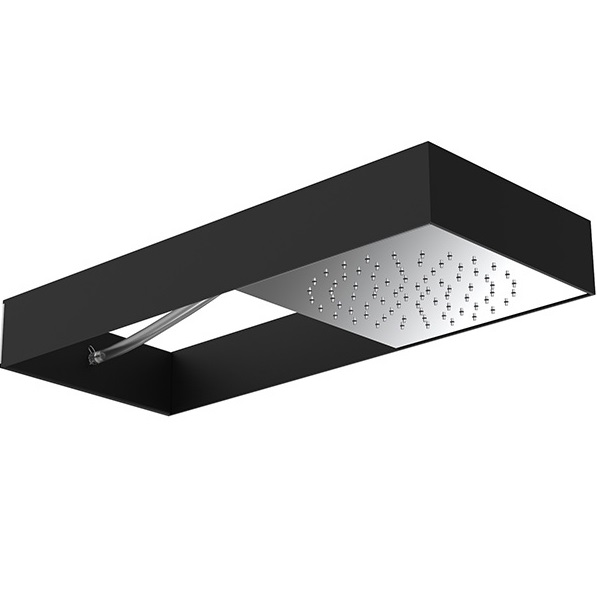 Верхний душ потолочный подвесной Fima Carlo Frattini Soffioni F2991NCR (черный, хром)