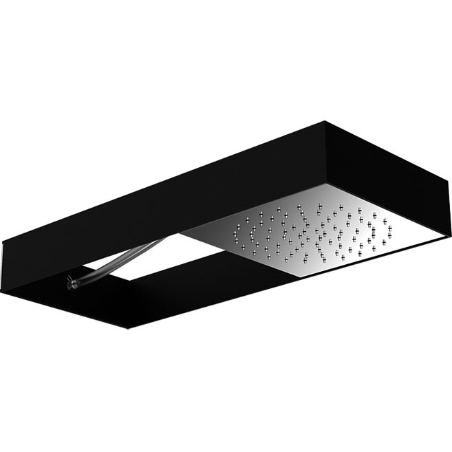 Верхний душ потолочный подвесной 61.6х26.6см Fima Carlo Frattini Soffioni F2991NINOX (черный, нержавеющая сталь)
