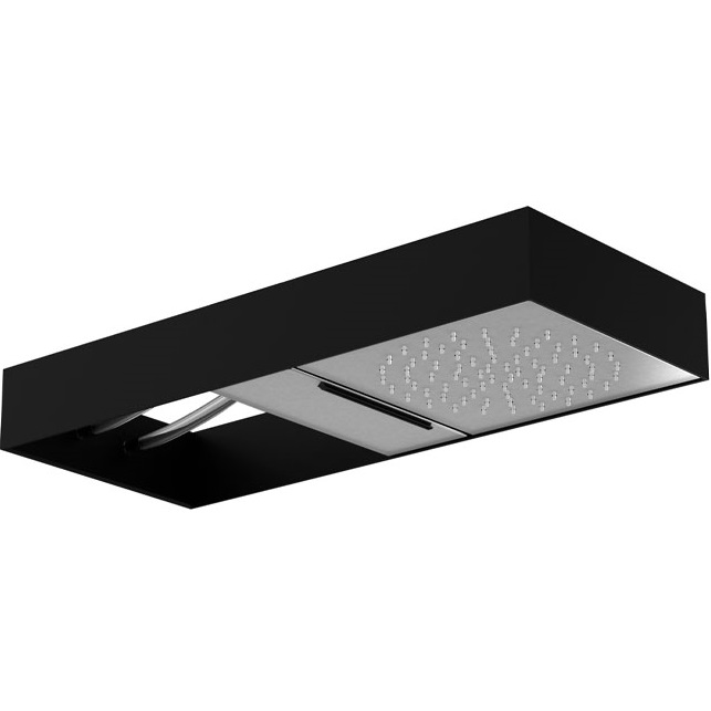 Верхний душ потолочный подвесной 61.6х26.6см Fima Carlo Frattini Soffioni F2992NINOX (черный, нержавеющая сталь)