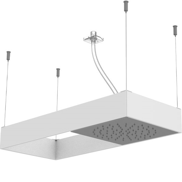 Верхний душ потолочный подвесной 25.5x25.5 см. Fima Carlo Frattini Soffioni F2993BINOX (белый матовый)