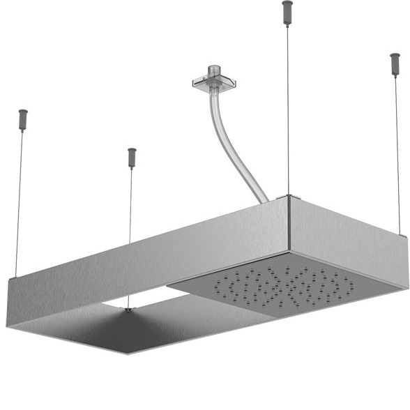 Верхний душ потолочный подвесной 25.5x25.5 см. Fima Carlo Frattini Soffioni F2993SINOX (нержавеющая сталь)