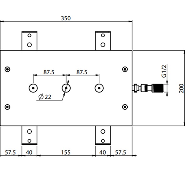 Верхний душ потолочный встраиваемый 35x20 Fima Carlo Frattini Wellness F2815CR (хром)