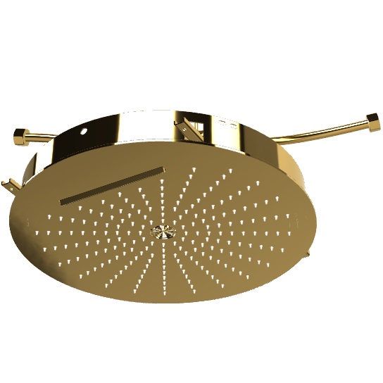 Верхний душ потолочный встраиваемый 40см Fima Carlo Frattini Soffioni F5911OR (золотой), 3 вида струи