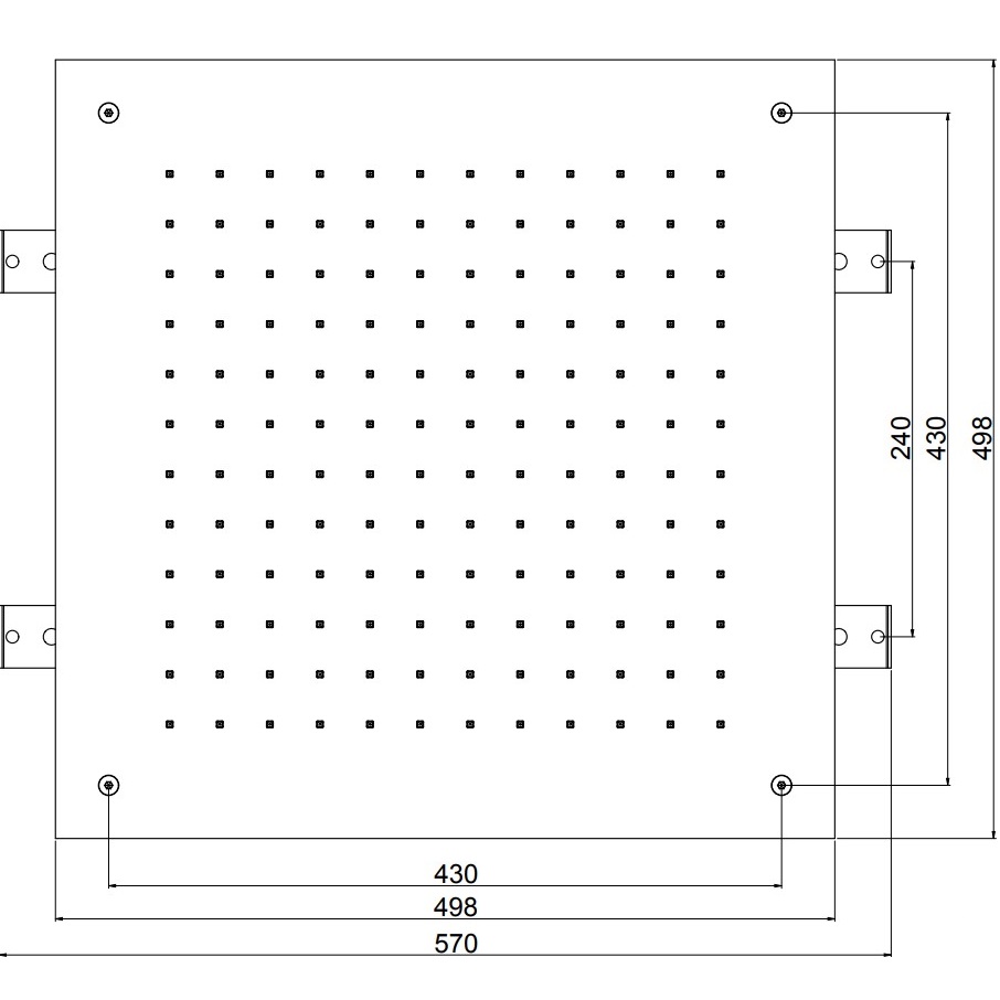 Верхний душ потолочный встраиваемый 50х50см Fima Carlo Frattini Soffioni F2425CR (хром)
