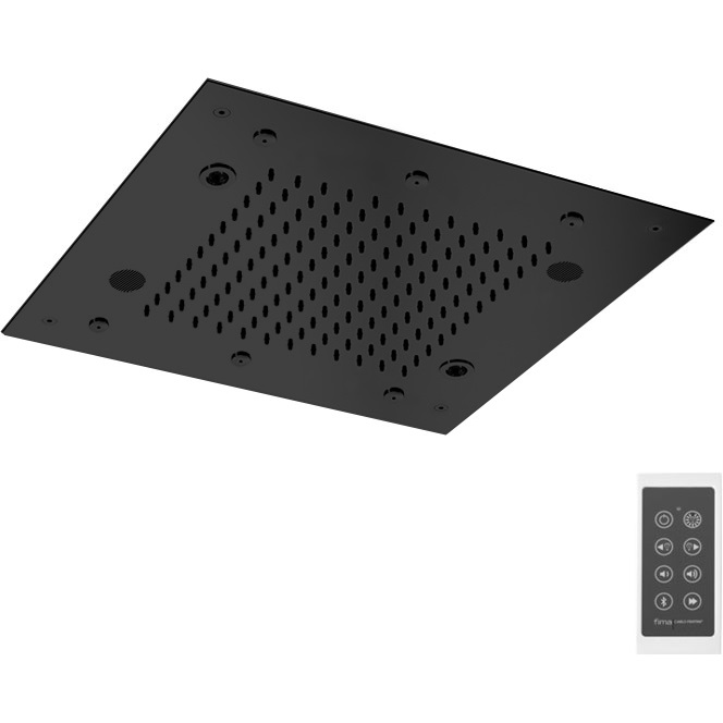 Верхний душ потолочный встраиваемый 50х50см Fima Carlo Frattini Soffioni F2902NS (черный матовый), хромотерапия