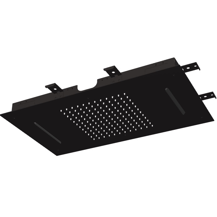 Верхний душ потолочный встраиваемый 70х40см Fima Carlo Frattini Soffioni F2903NS (черный матовый), 2 вида струи