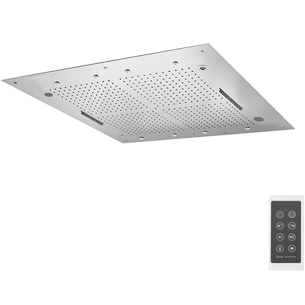 Верхний душ потолочный встраиваемый 95x95см Carlo Frattini Wellness Harmonia F2900CR (хром), 3 вида струи, хромотерапия