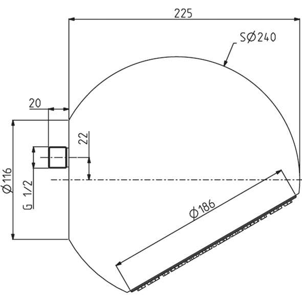 Верхний душ Sfera 20см Fima Carlo Frattini Wellness F2340/1CRC (хром)