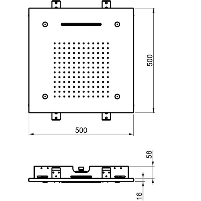 Верхний душ встраиваемый Almar Built-in E044140.AB 48,9х48,9 (черный металл брашированный)