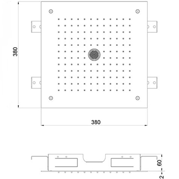 Верхний душ встраиваемый Almar Built-in E044258.CO 38х38 (медь брашированная)