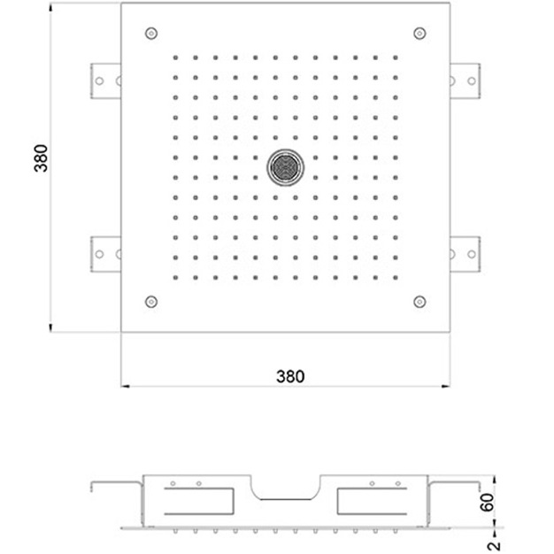 Верхний душ встраиваемый Almar Built-in E044258.HB 38х38 (латунь брашированная)