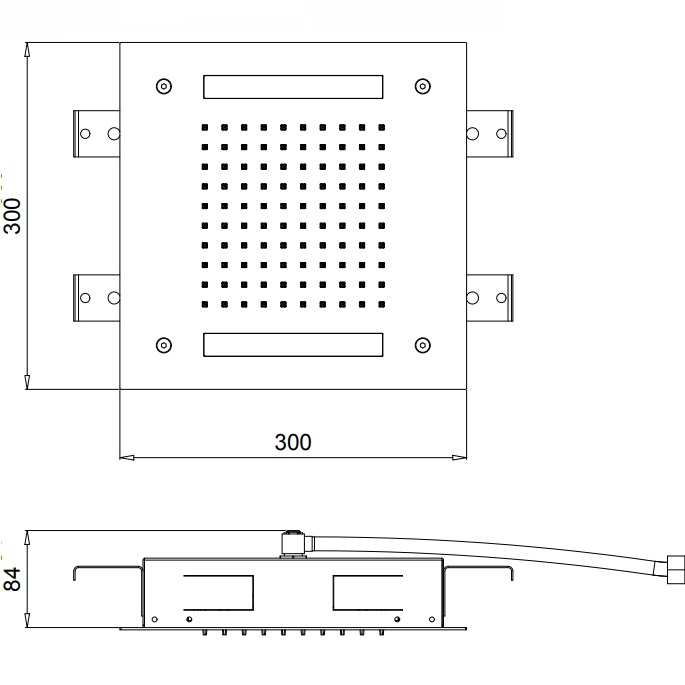 Верхний душ встраиваемый Almar Chromoterapy E044139.MB 50х50 (черный матовый)