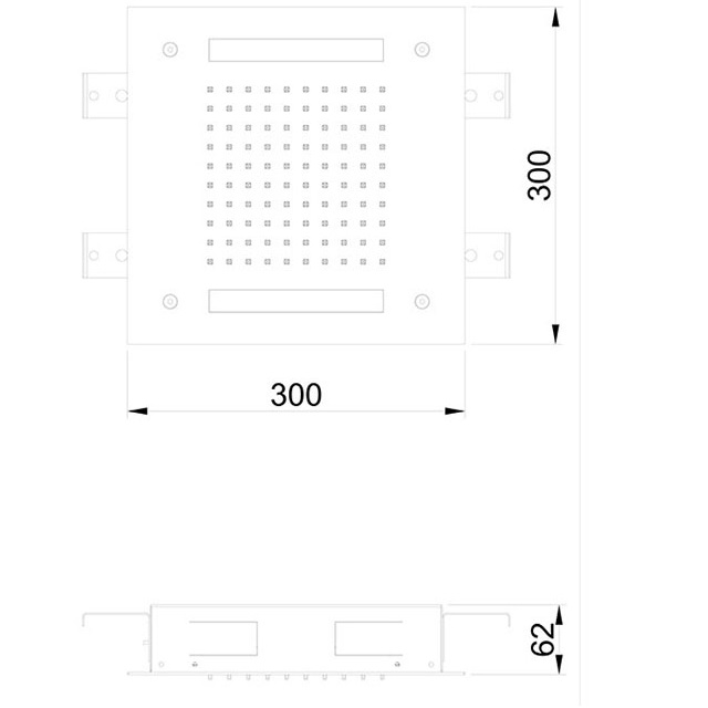 Верхний душ встраиваемый Almar Chromotherapy E044172.MS 30х30 (нержавеющая сталь)
