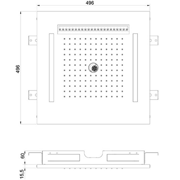 Верхний душ встраиваемый Almar Chromotherapy E044259.HB 49,6х49,6 (латунь брашированная)