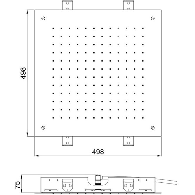 Верхний душ встраиваемый Almar E044024.MB 50х50 (черный матовый)