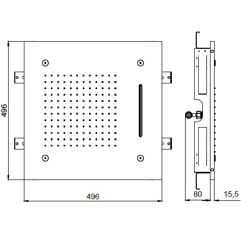 Верхний душ встраиваемый Almar E044139.BS 50х50 (нержавеющая сталь брашированная)