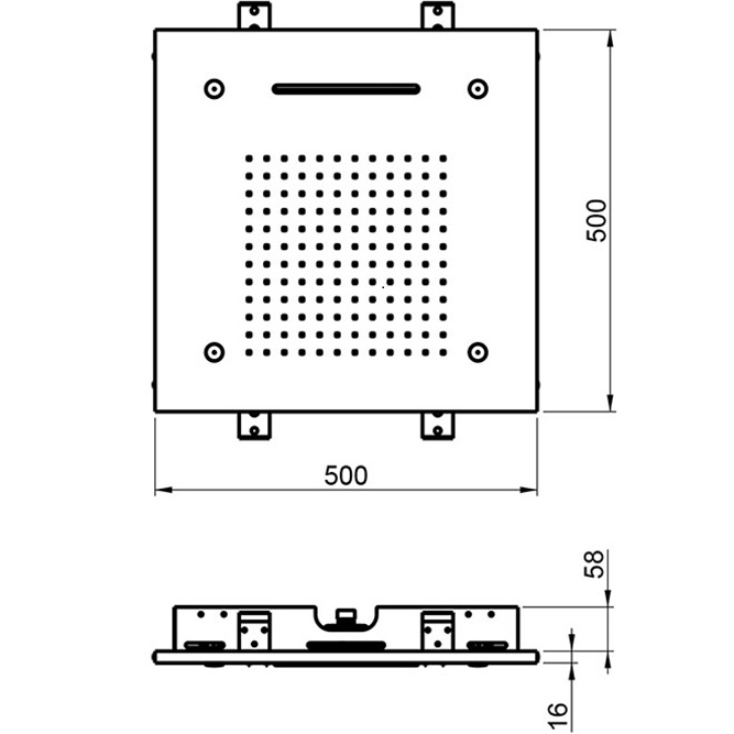 Верхний душ встраиваемый Almar E044140.MS 50х50 (нержавеющая сталь)
