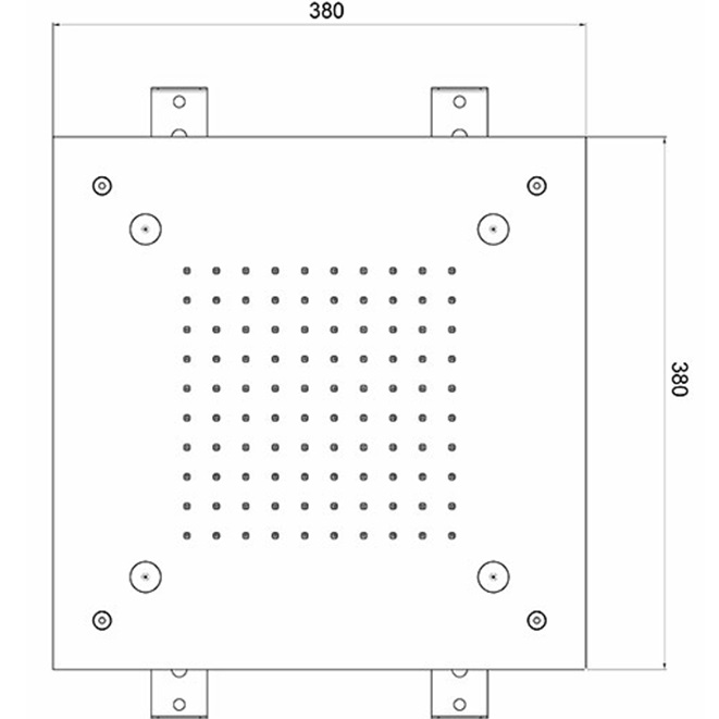 Верхний душ встраиваемый Almar Square Temptation E044217.MS 38х38 (нержавеющая сталь)